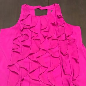 Pink ruffle tank top